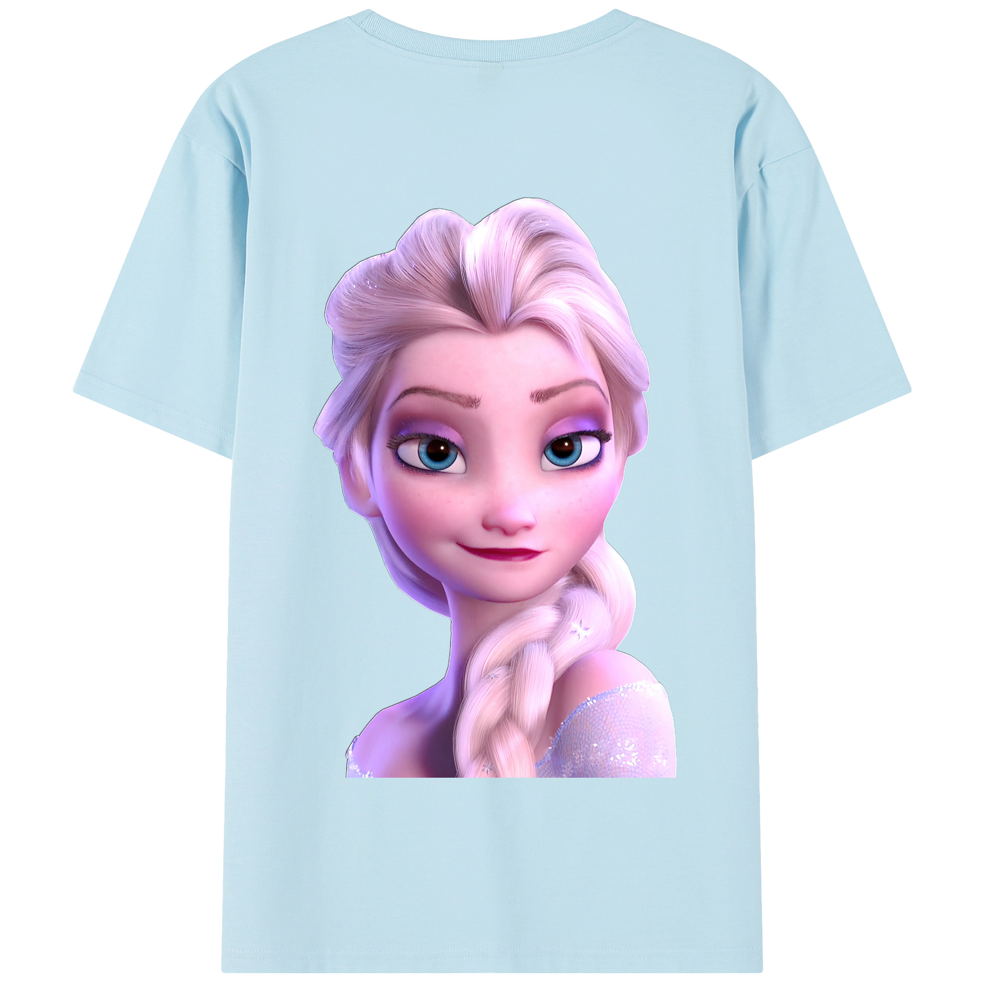 （画像用） アナと雪の女王 アンナ エルサ Frozen Anna Elsa 綿100％半袖Tシャツ（背面プリント）